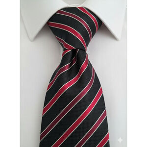 Sean John black red diagonal striped tie - mens tall